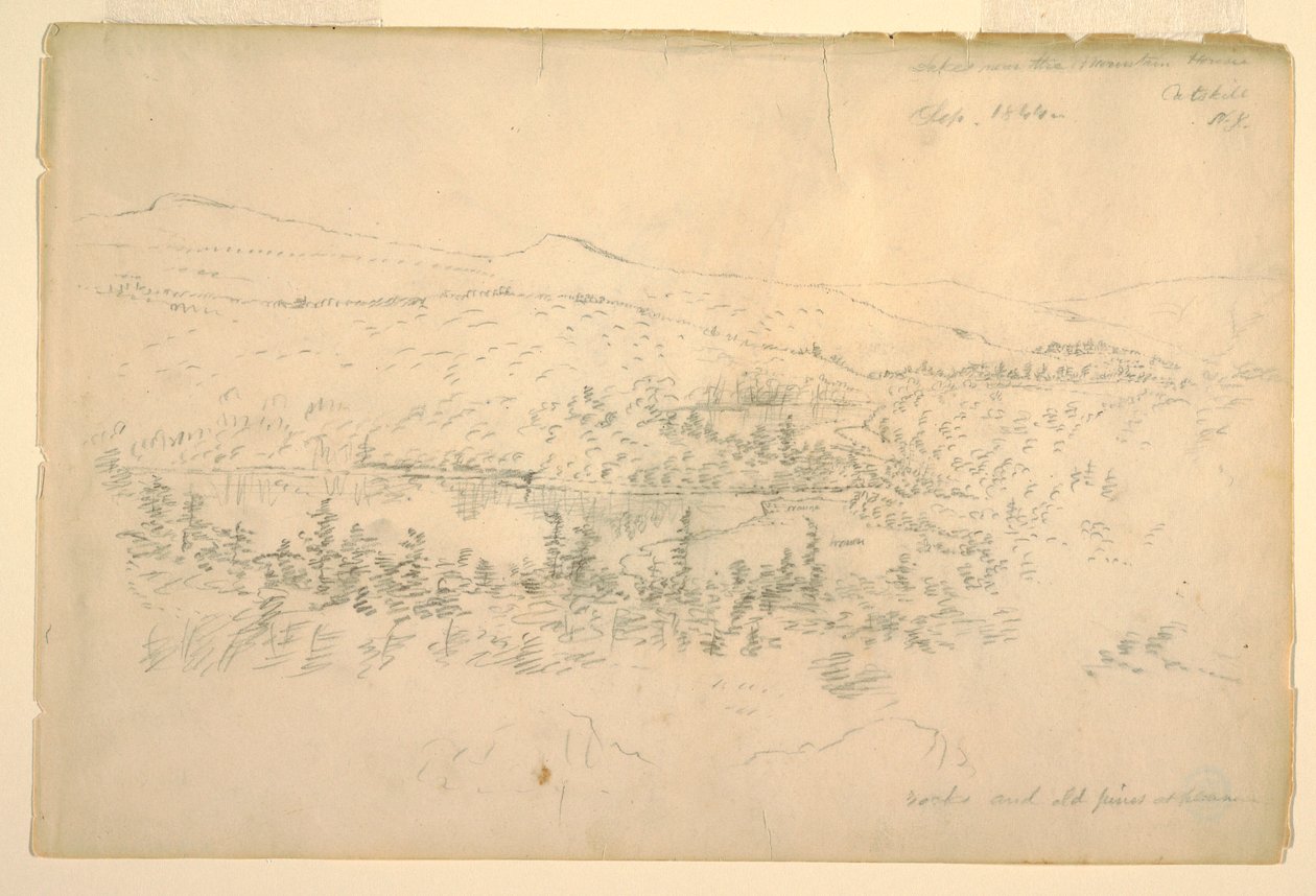 Desenho, Lagos perto da casa da montanha, setembro de 1844 de Frederic Edwin Church