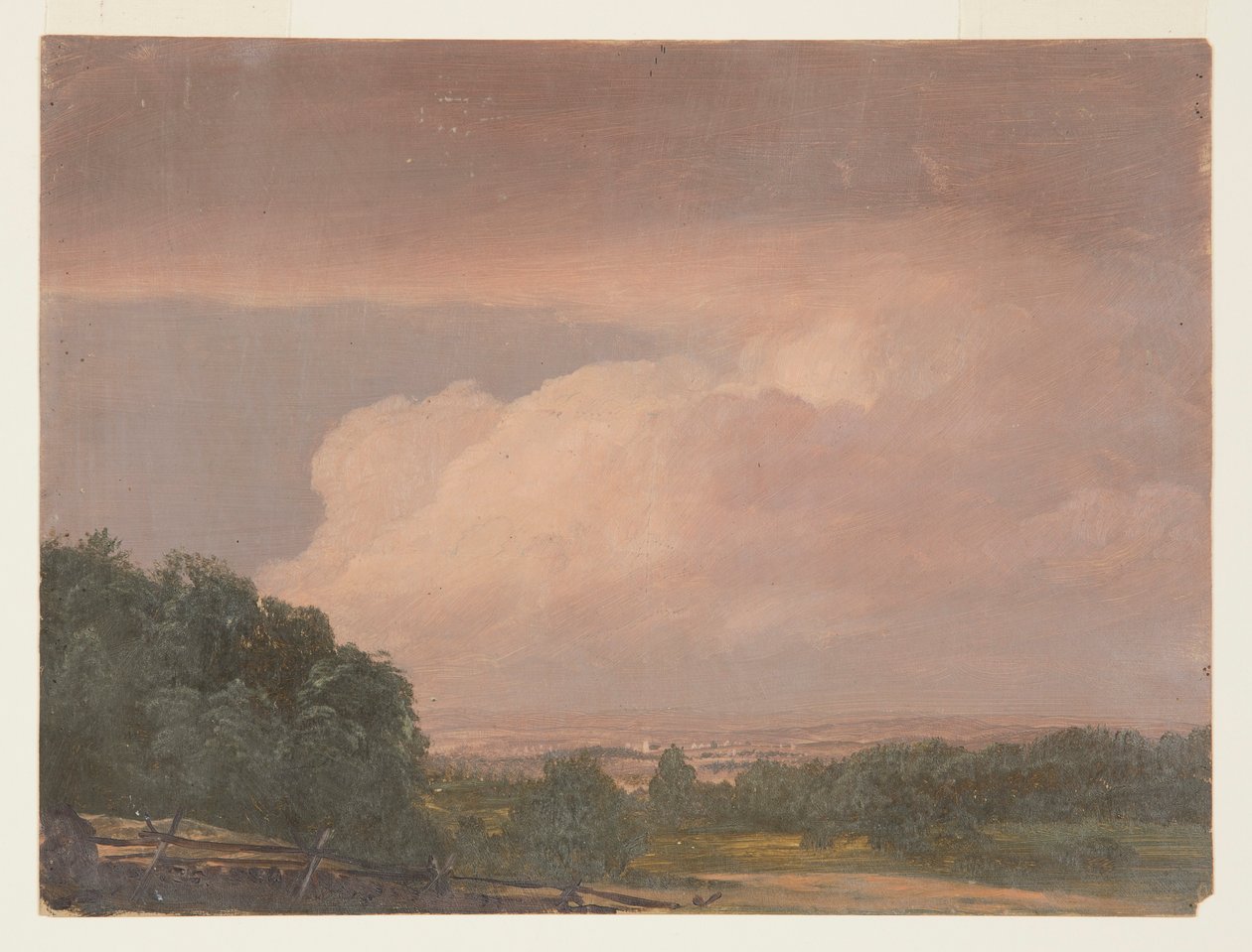 Desenho, Paisagem (possivelmente Vale do Hudson), 1860-70 de Frederic Edwin Church