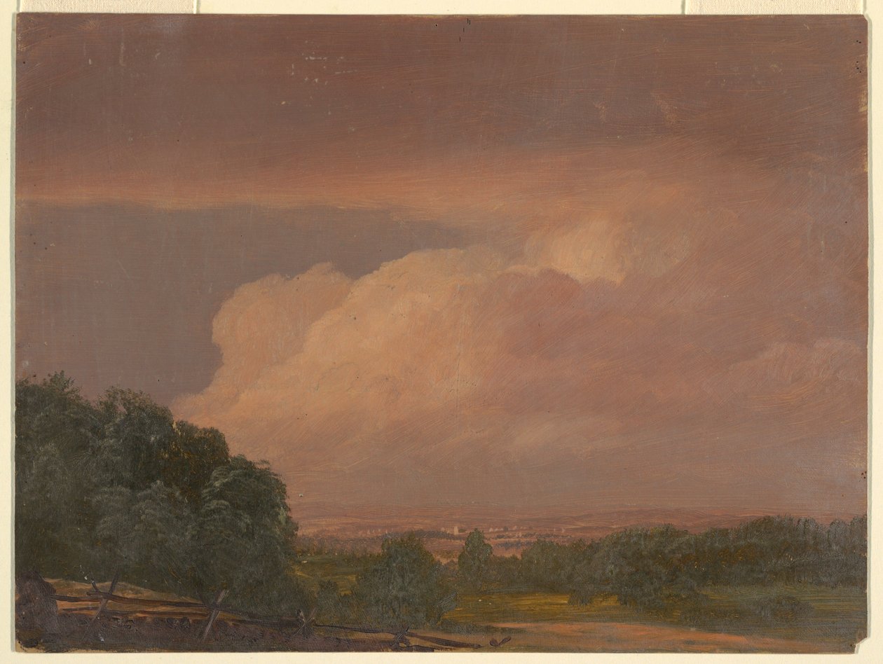 Desenho, Paisagem (possivelmente Vale do Hudson), 1860-70 de Frederic Edwin Church