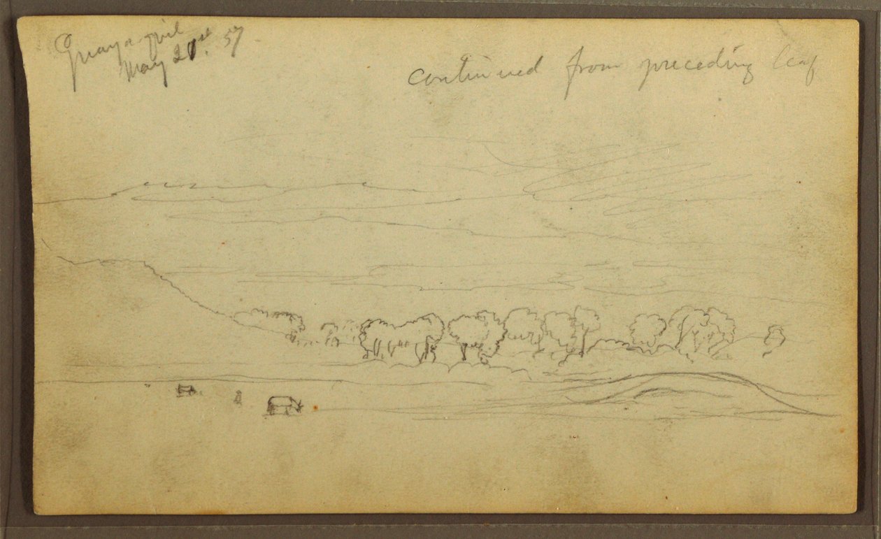 Desenho, Paisagem, Guayaquil, Equador, 21 de maio de 1857 de Frederic Edwin Church