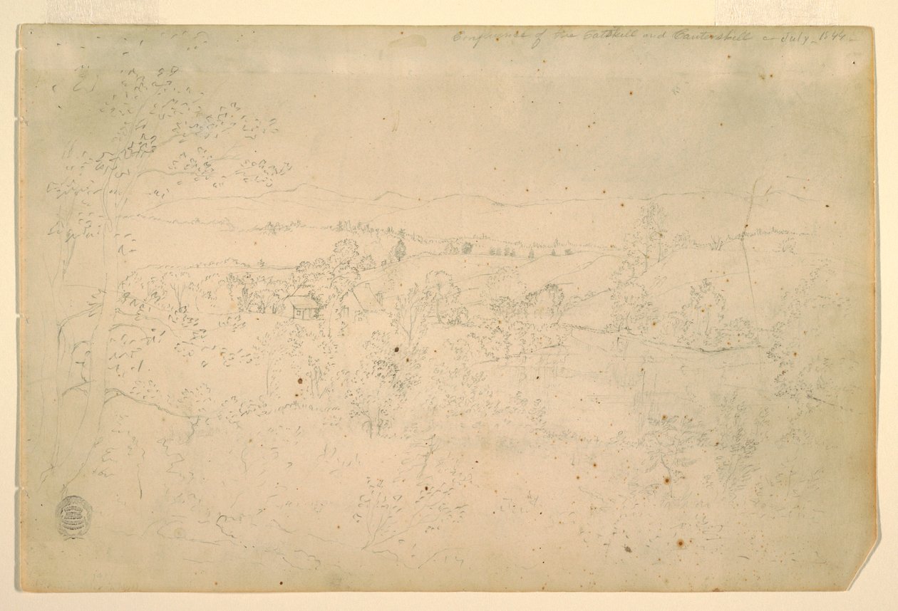 Desenho, Paisagem, julho de 1844 de Frederic Edwin Church