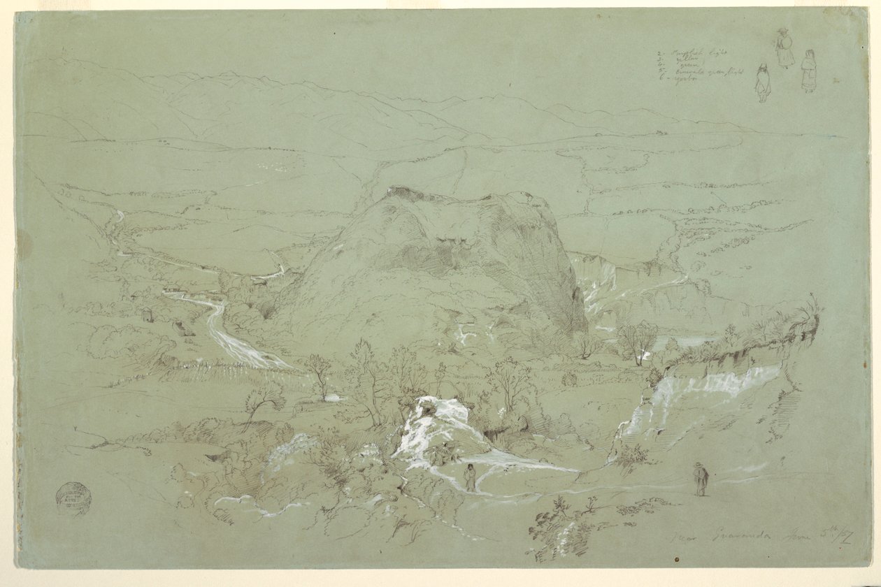 Desenho, Paisagem perto de Guaranda, Equador, 5 de junho de 1857 de Frederic Edwin Church
