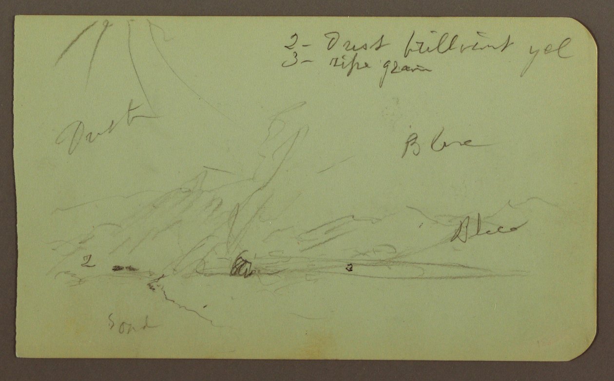 Desenho, Paisagem; Verso: Lado da montanha, 1883 de Frederic Edwin Church