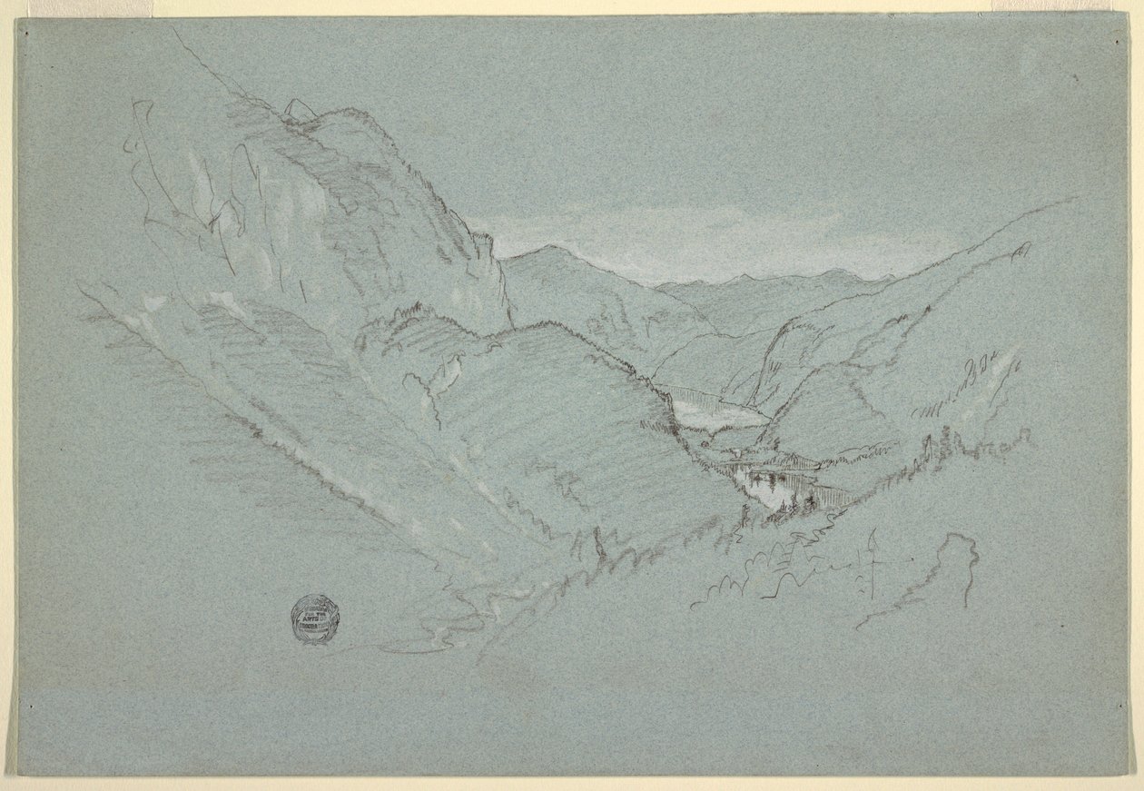 Desenho, Paisagem dos Alpes, agosto-setembro de 1868 de Frederic Edwin Church