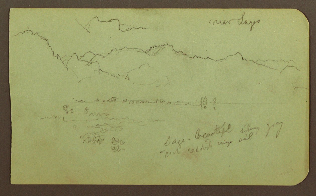 Desenho, Paisagem "near lagos"; Verso: Paisagem, 1883 de Frederic Edwin Church