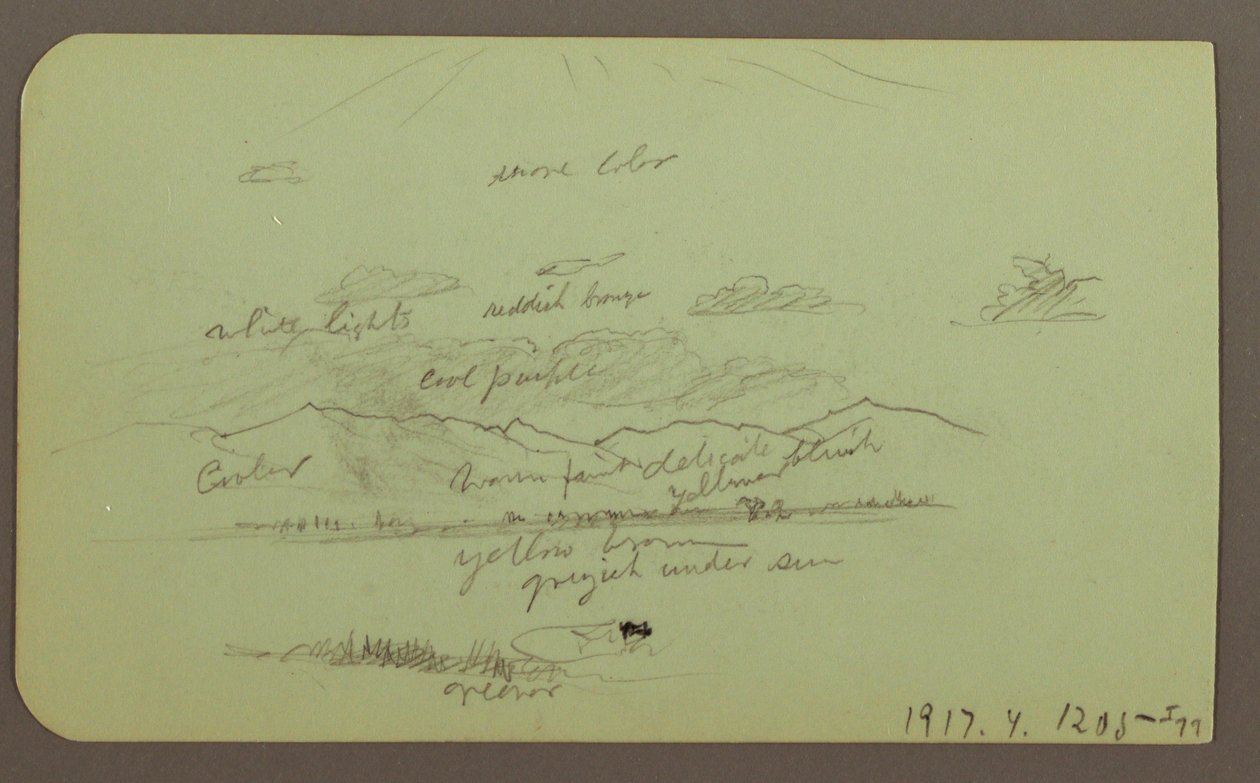 Desenho, Paisagem com Igreja; Verso: Paisagem, 1883 de Frederic Edwin Church