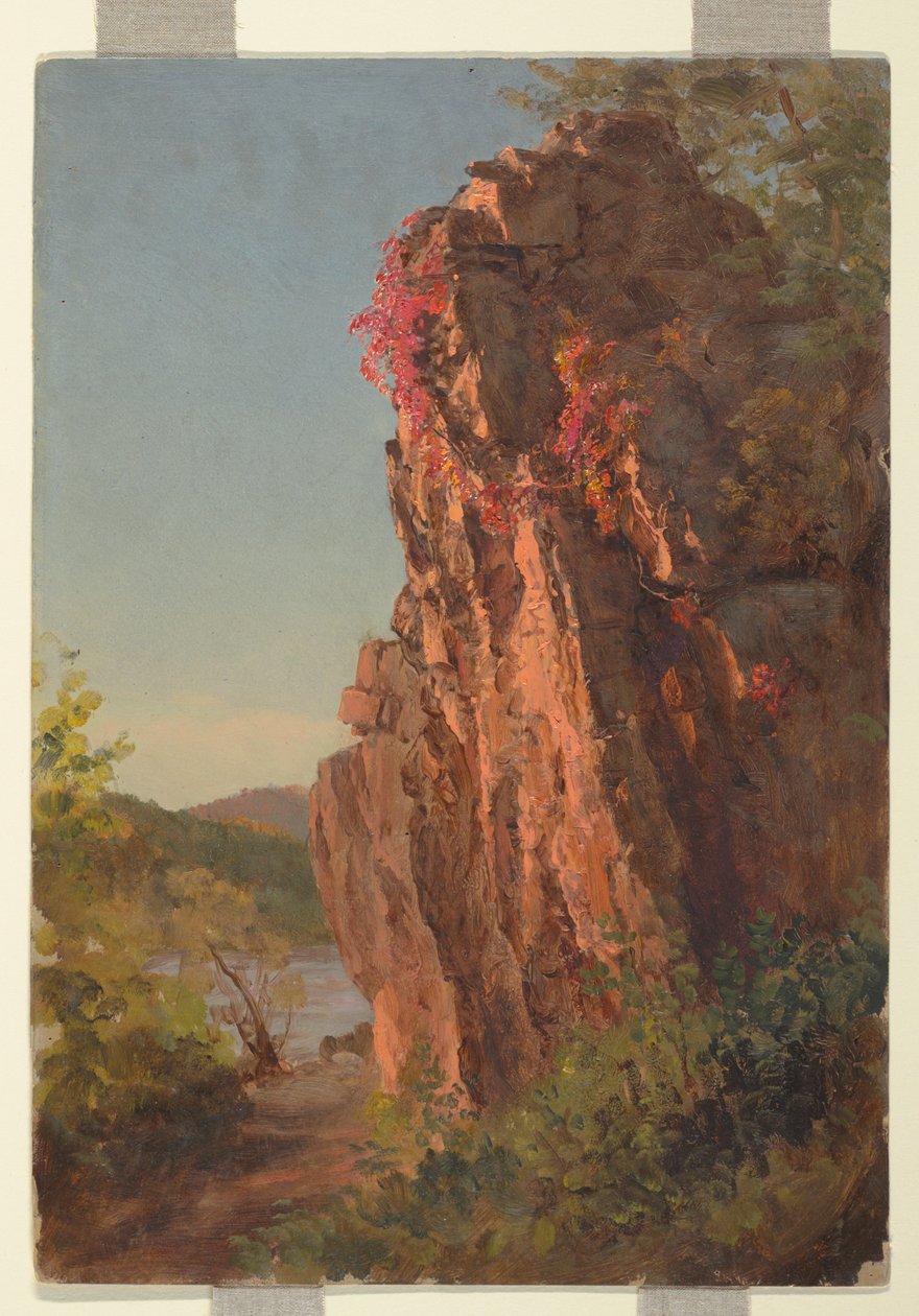 Desenho, Paisagem com uma grande rocha, possivelmente Carolina do Norte, 1865-70 de Frederic Edwin Church