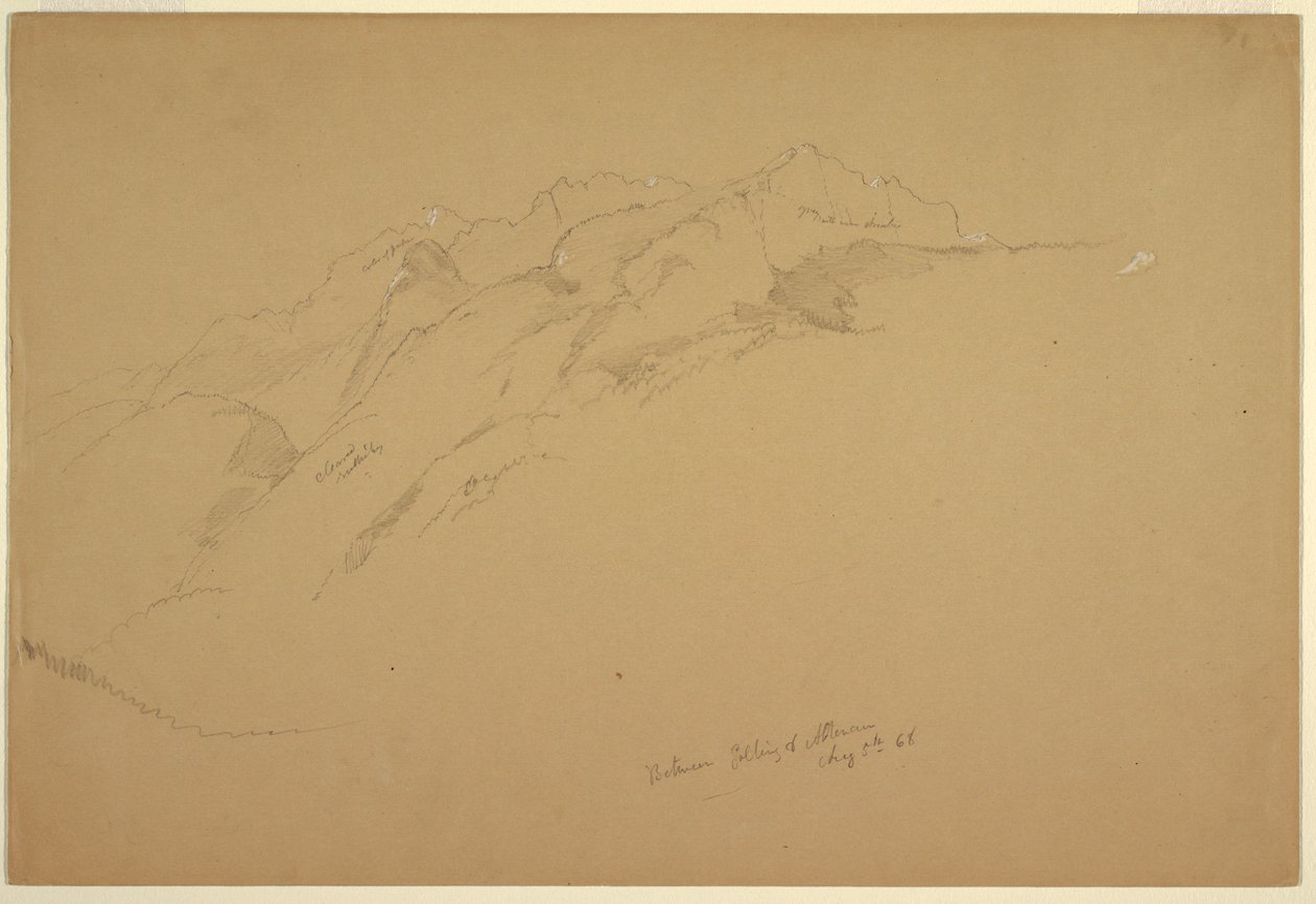 Desenho, Paisagens entre Golling e Abtenau, 5 de agosto de 1868 de Frederic Edwin Church
