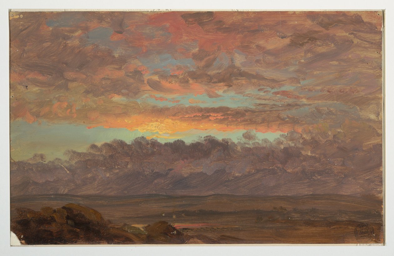 Desenho, Looking Across the Hudson Valley, Nova Iorque, ca. 1867 de Frederic Edwin Church