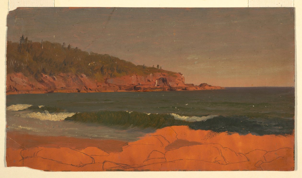 Desenho, Costa do Maine, ca. 1850 de Frederic Edwin Church