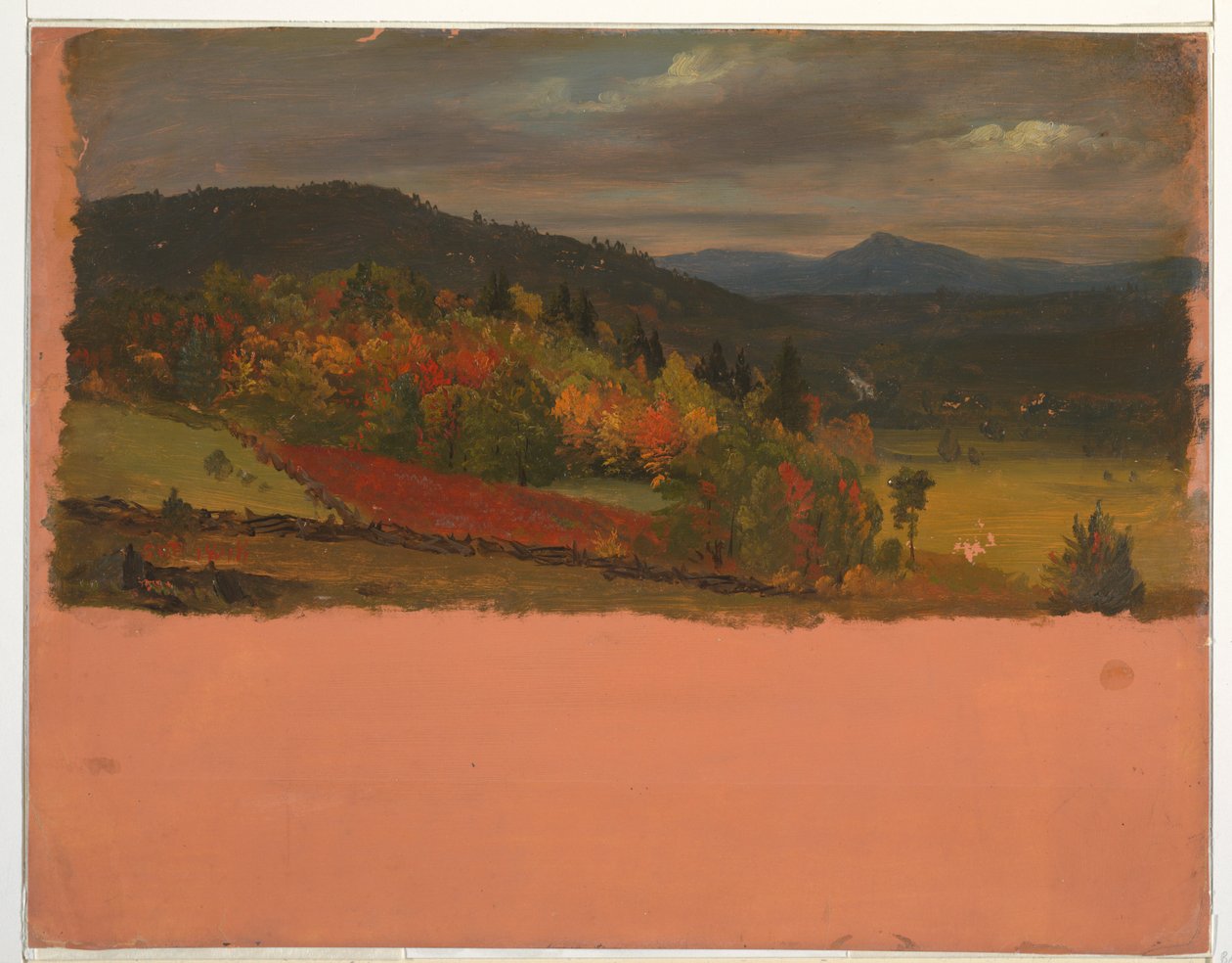 Vista do desenho, Maine ou Stockbridge, Massachusetts, setembro de 1848 de Frederic Edwin Church