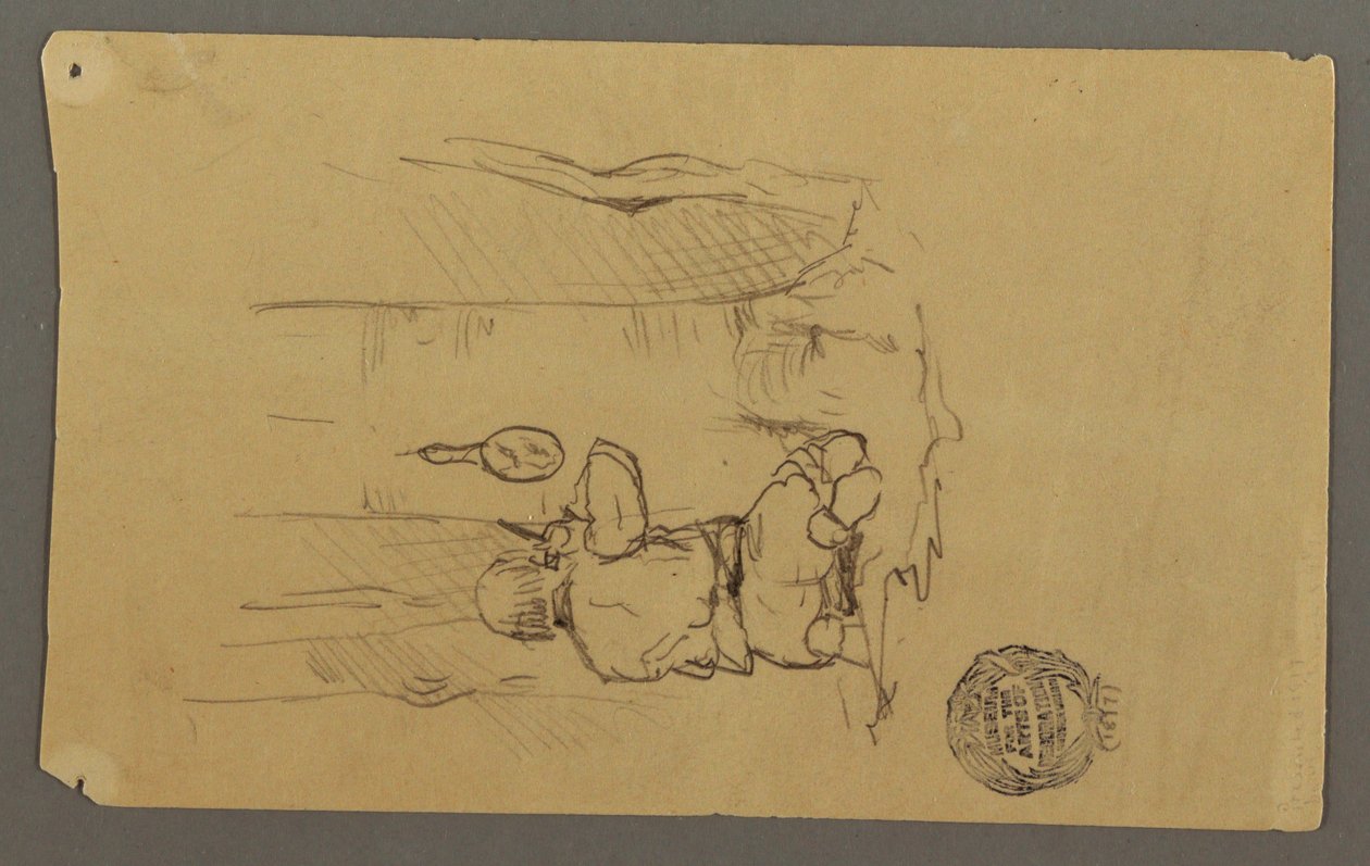 Desenho, Homem a barbear-se, visto de costas, possivelmente 1878 de Frederic Edwin Church