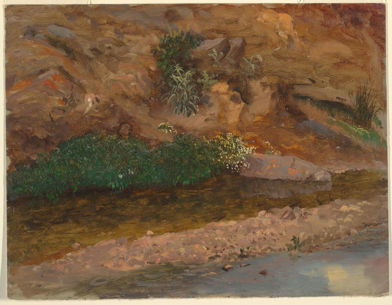 Desenho, Margem de um riacho, 1860-70 de Frederic Edwin Church