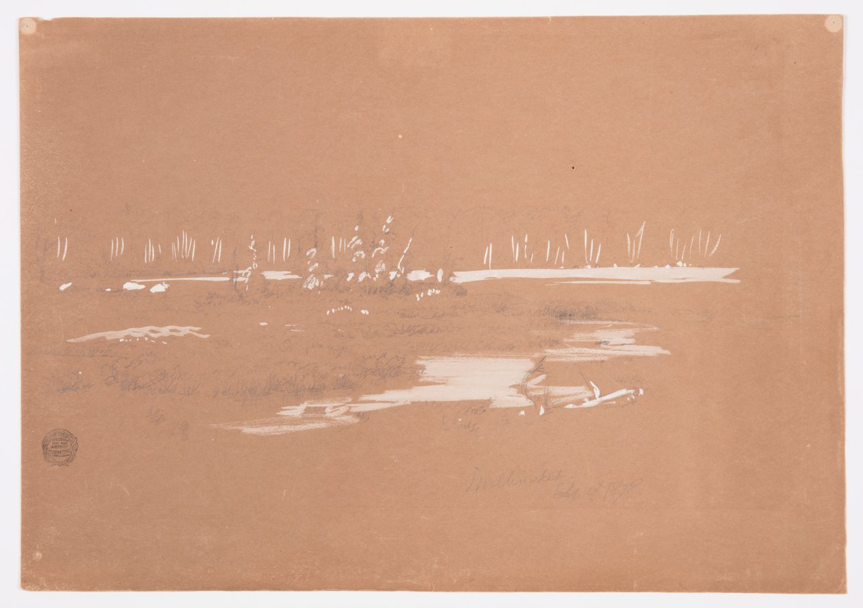 Desenho, Paisagem pantanosa perto de Millinocket, 20 de setembro de 1878 de Frederic Edwin Church