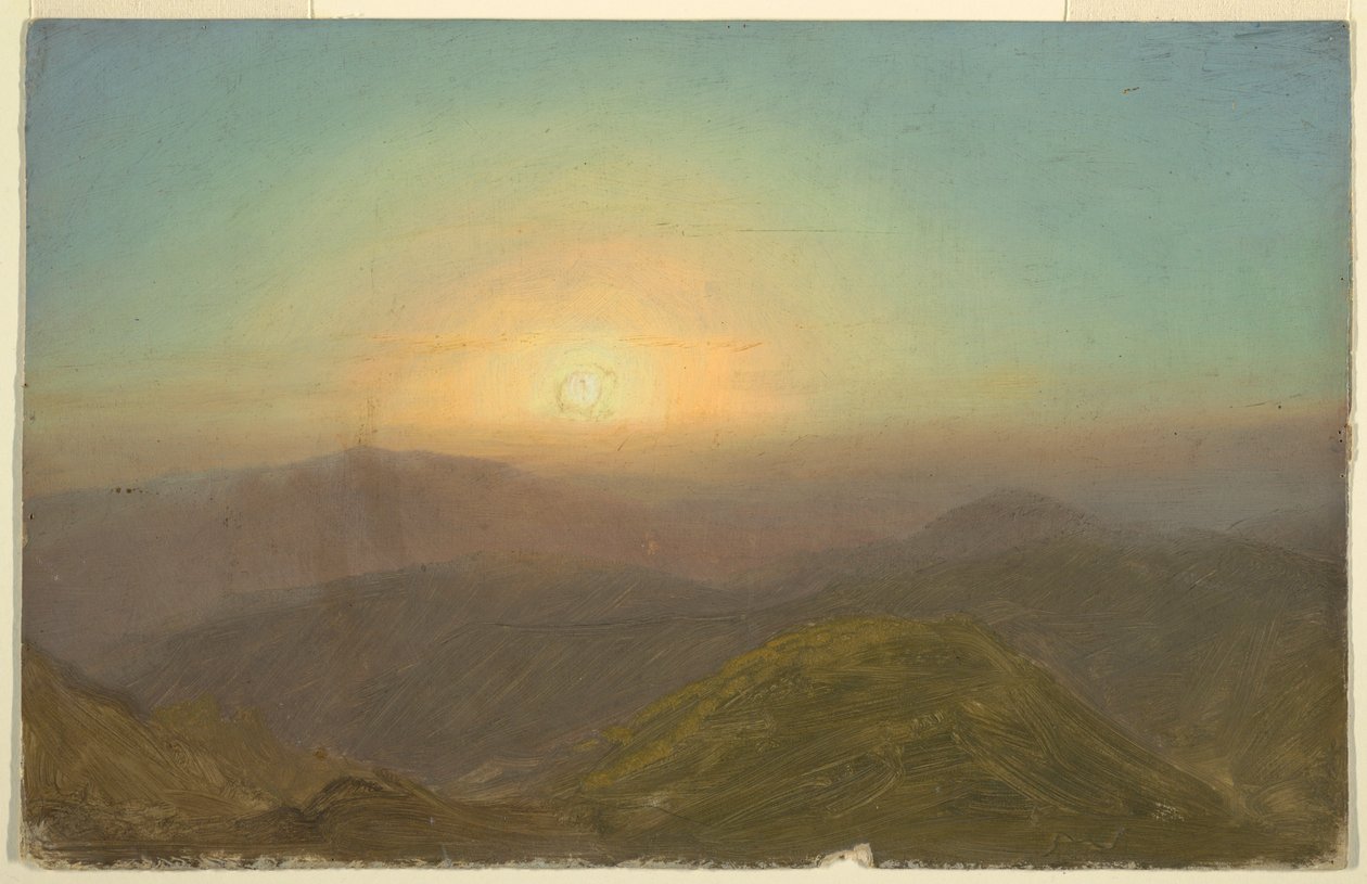 Desenho, Paisagem matinal, 1865 de Frederic Edwin Church