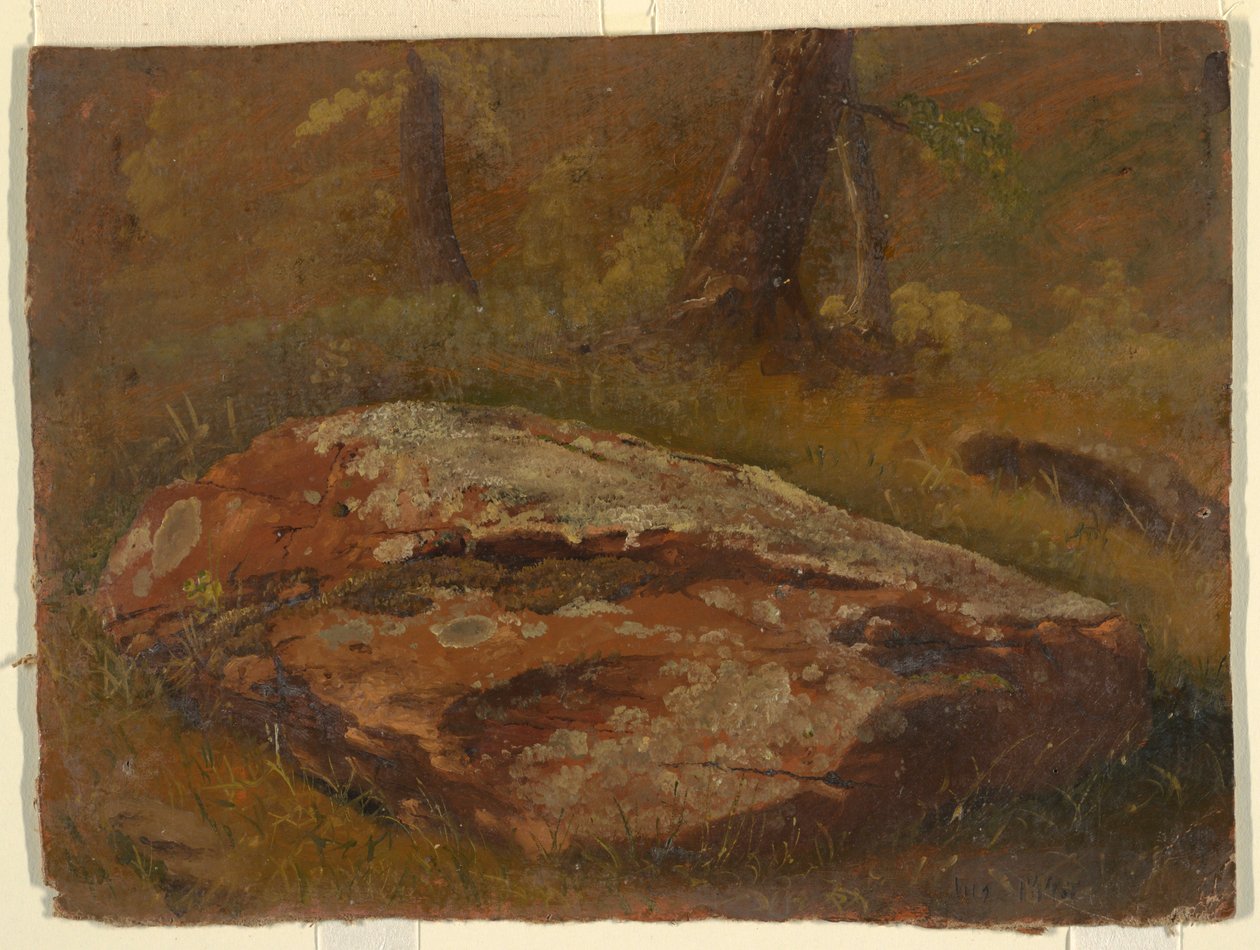 Desenho, Mossy Rock, agosto de 1845 de Frederic Edwin Church