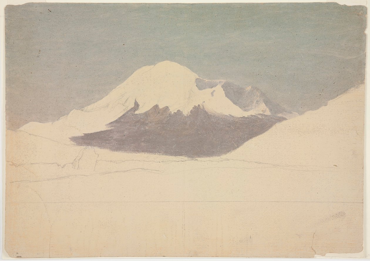 Desenho, Monte Chimborazo, Equador, julho de 1857 de Frederic Edwin Church