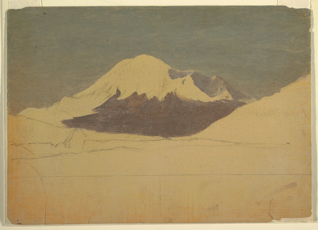 Desenho, Monte Chimborazo, Equador, julho de 1857 de Frederic Edwin Church