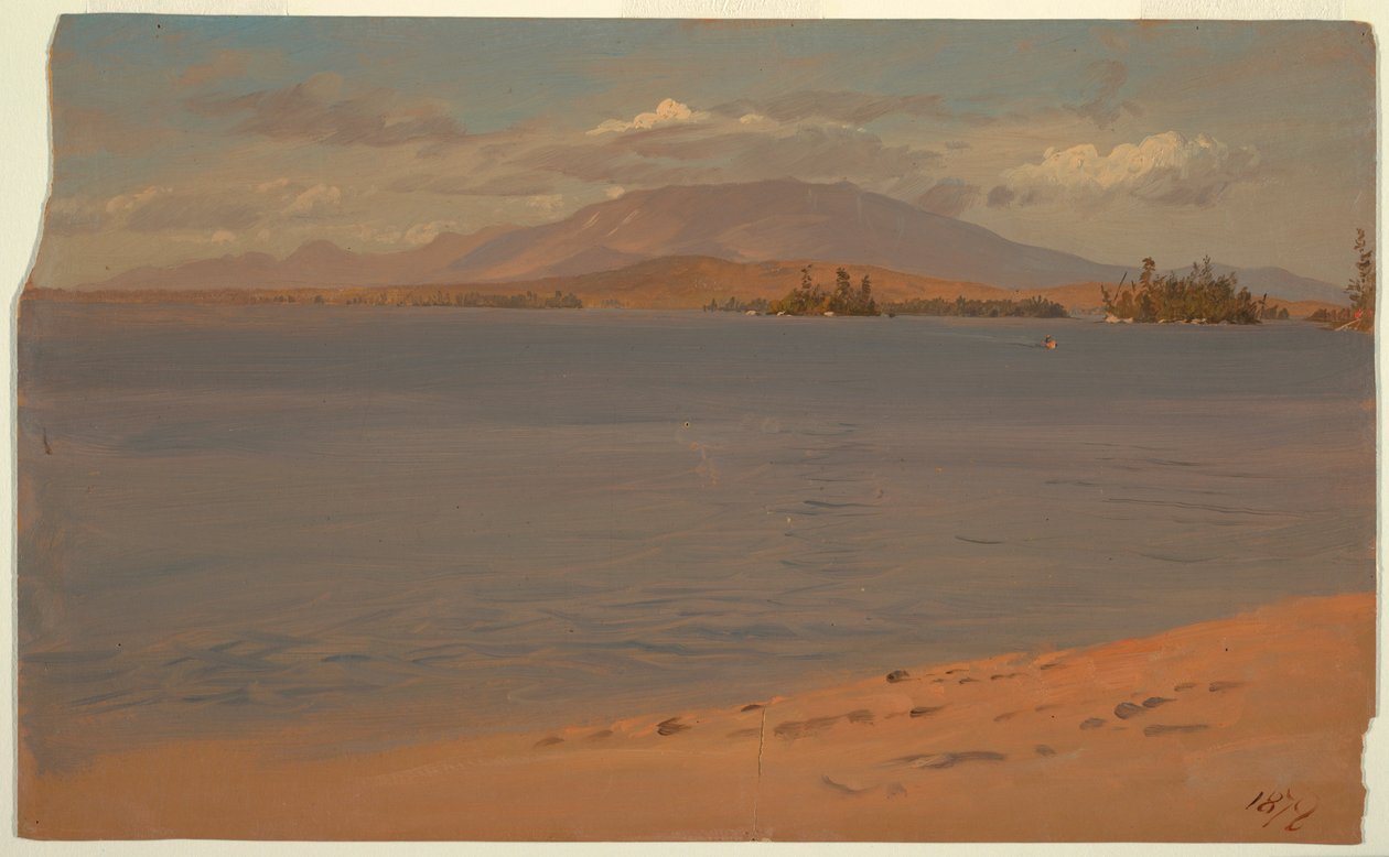 Desenho, Monte Katahdin a partir do Lago Millinocket, 1878 de Frederic Edwin Church