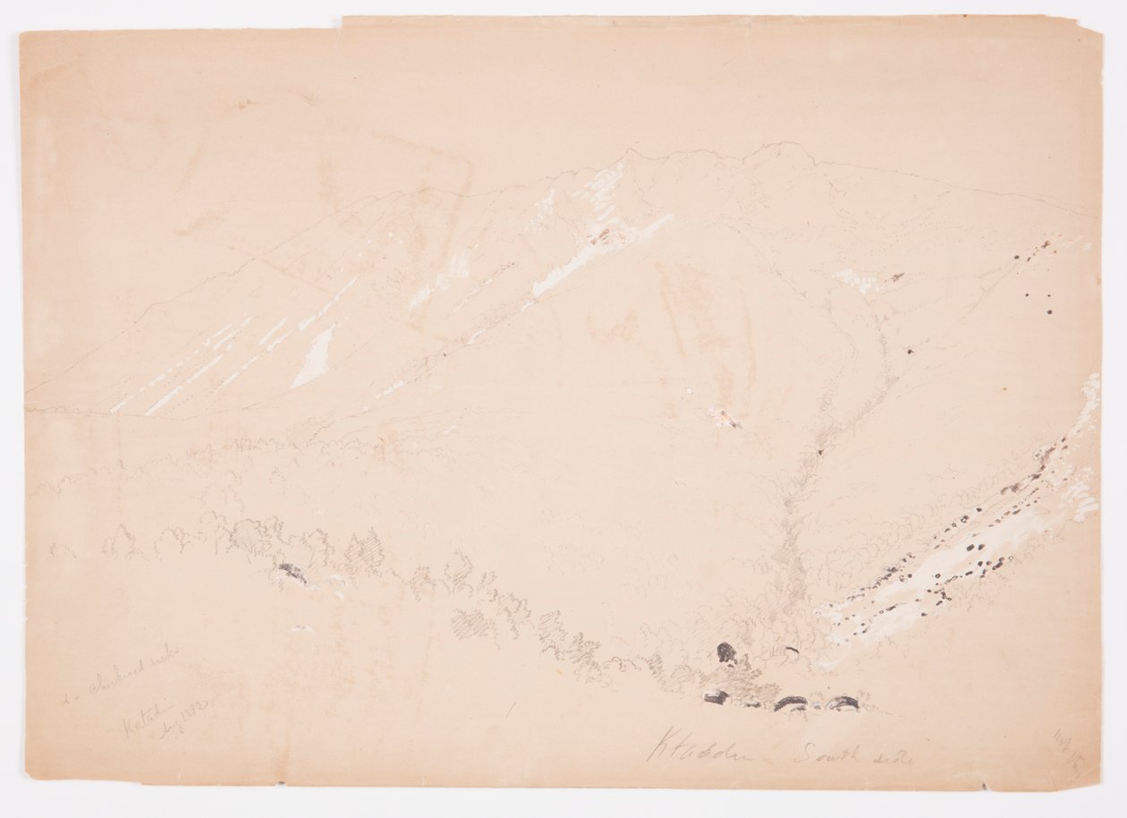 Desenho, Monte Katahdin, visto do sul, agosto de 1852 de Frederic Edwin Church