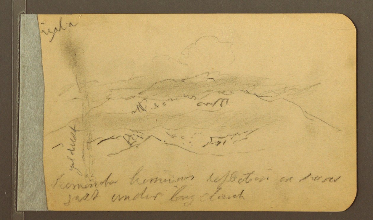 Desenho, Flanco da montanha, 1889 de Frederic Edwin Church