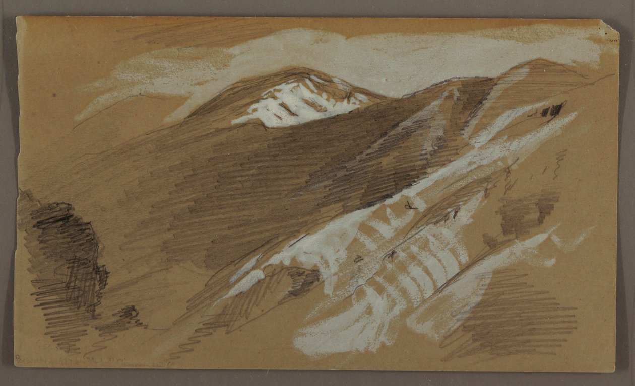 Desenho, Paisagem de montanha, Jamaica, Índias Ocidentais, agosto de 1868 de Frederic Edwin Church