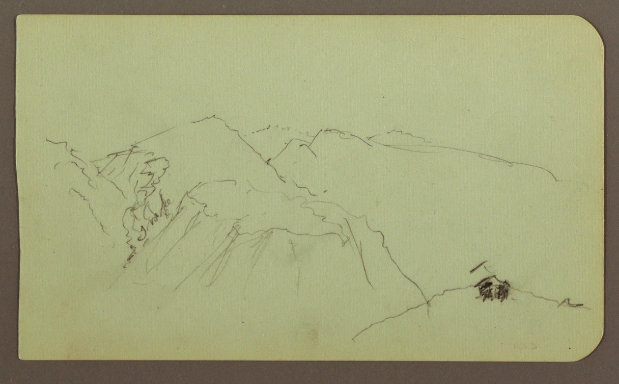 Desenho, Paisagem de montanha; Verso: Paisagem, 1883 de Frederic Edwin Church