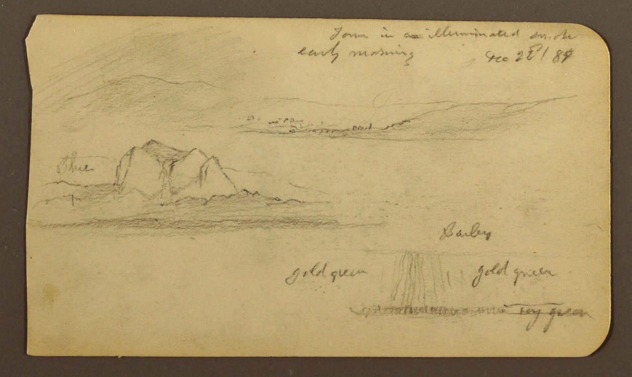 Desenho, Paisagens de montanha; Verso: Flanco de montanha, Tocatecas, 22 de dezembro de 1884 de Frederic Edwin Church