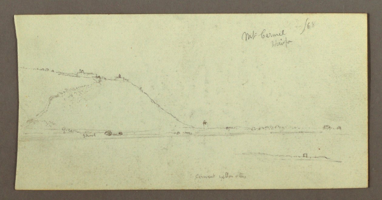 Desenho, Montanha com vista para a água, possivelmente em fevereiro de 1868 de Frederic Edwin Church