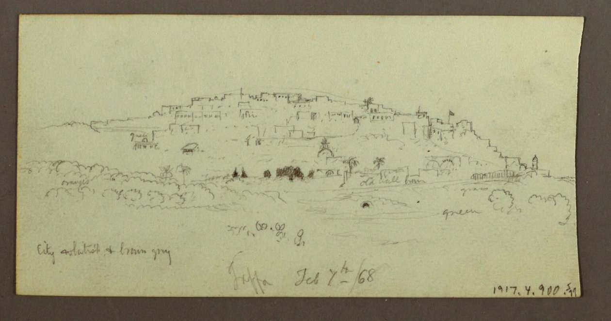 Desenho, Montanha com vista para a água, possivelmente em fevereiro de 1868 de Frederic Edwin Church