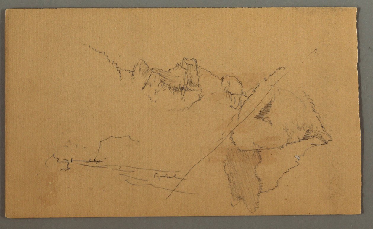 Desenho, Picos de Montanha, 1868 de Frederic Edwin Church