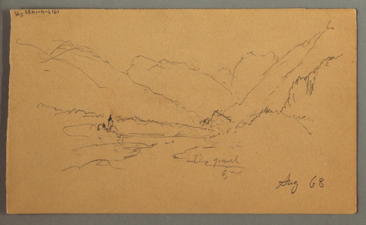 Desenho, Picos de Montanha, 1868 de Frederic Edwin Church