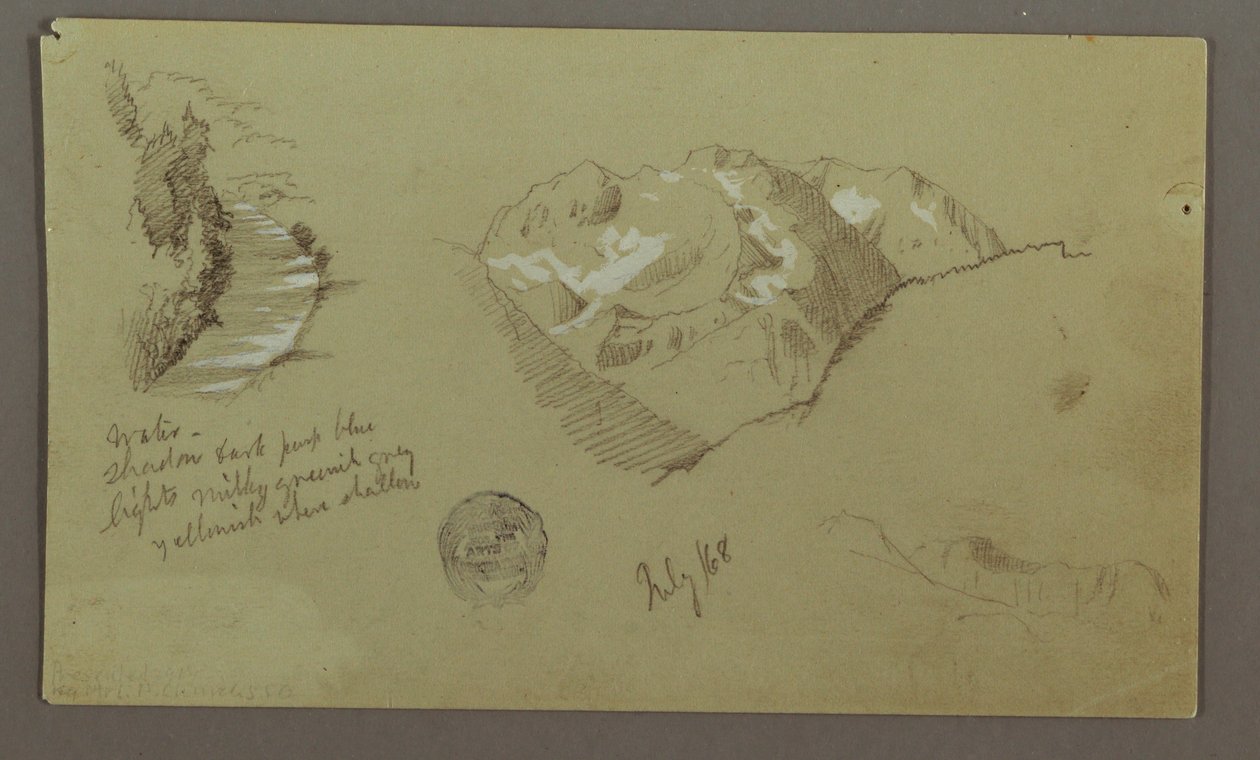 Desenho, Picos da Montanha, Rio, julho de 1868 de Frederic Edwin Church