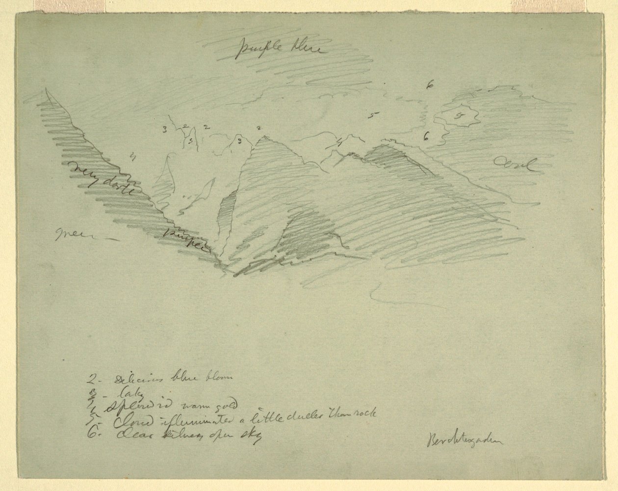 Desenho, Picos de montanha perto de Berchtesgaden, Baviera, junho-julho de 1868 de Frederic Edwin Church