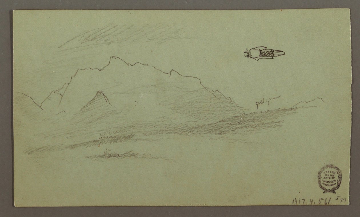 Desenho, Picos de Montanha, possivelmente 1868 de Frederic Edwin Church