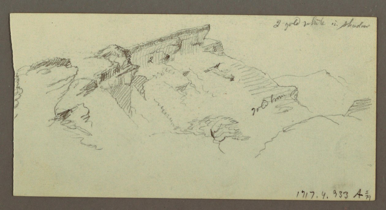 Desenho, Picos de Montanha, possivelmente 1868 de Frederic Edwin Church