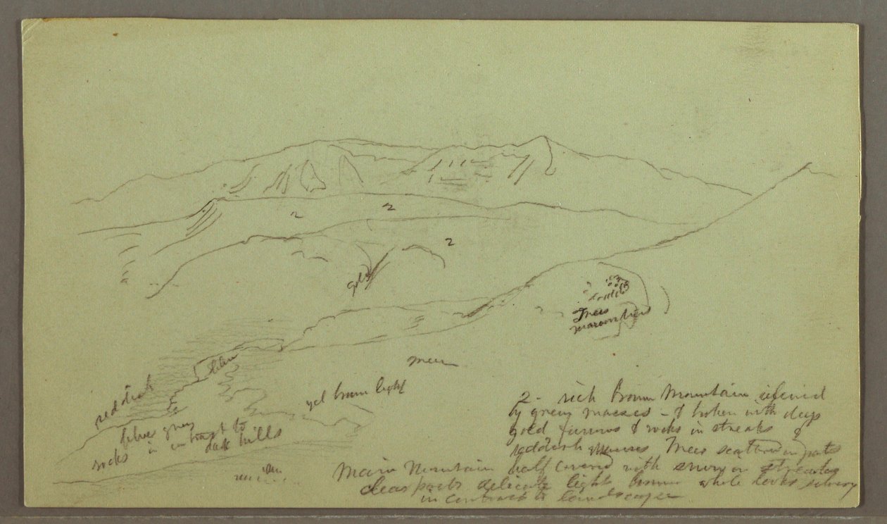 Desenho, Cordilheira, possivelmente em maio de 1868 de Frederic Edwin Church