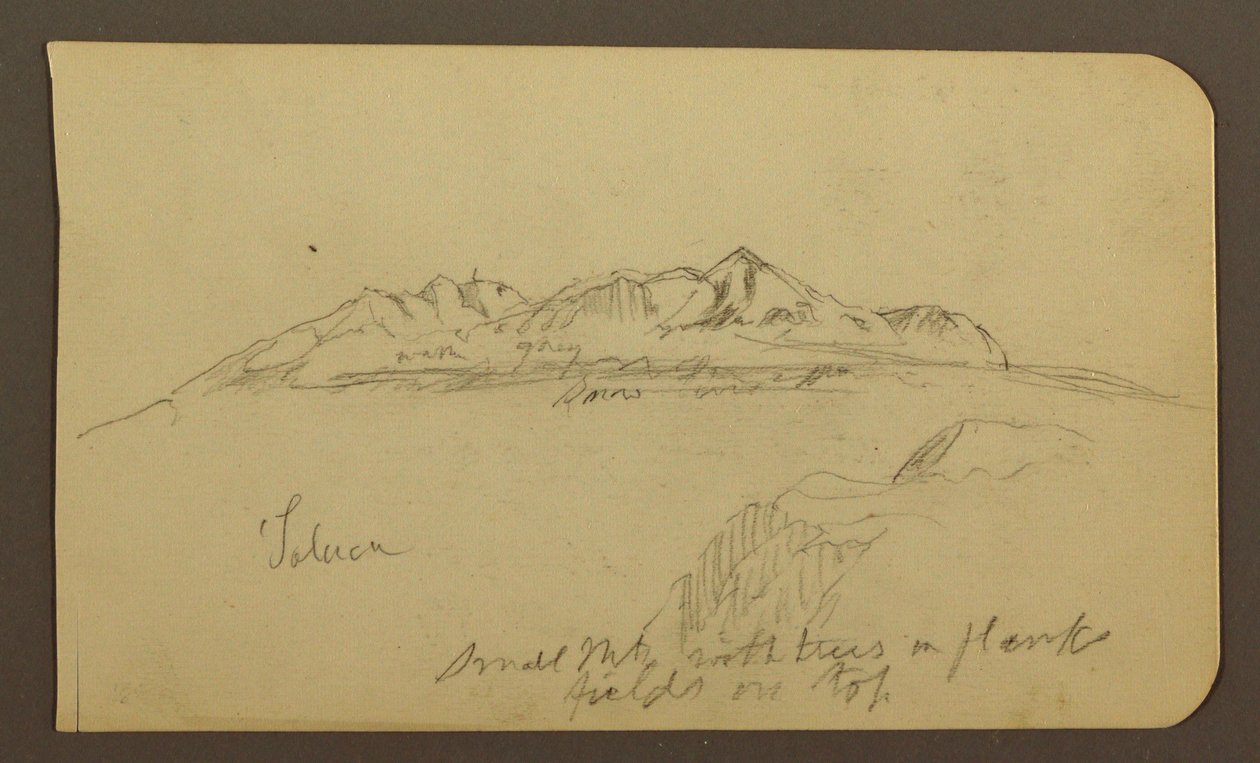 Desenho, Cordilheira, Toluca; Verso: Cordilheira, Toluca, 7 de janeiro de 1885 de Frederic Edwin Church