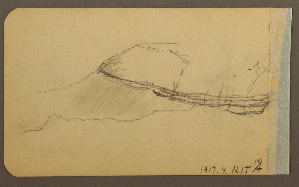 Desenho, Lado da montanha, torre; Verso: Lado da montanha, 1889 de Frederic Edwin Church