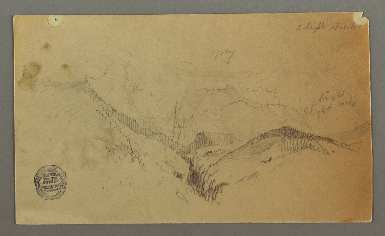 Desenho, Estudo da montanha, possivelmente 1868 de Frederic Edwin Church