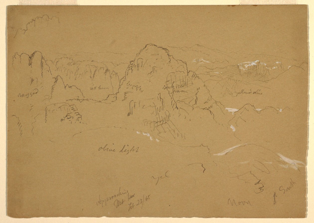 Desenho, Montanha, Wady el-Arabah, 23 de fevereiro de 1868 de Frederic Edwin Church