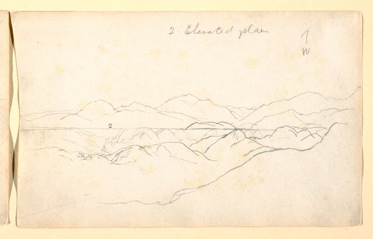 Desenho, Paisagem de montanha, Colômbia, 1853 de Frederic Edwin Church