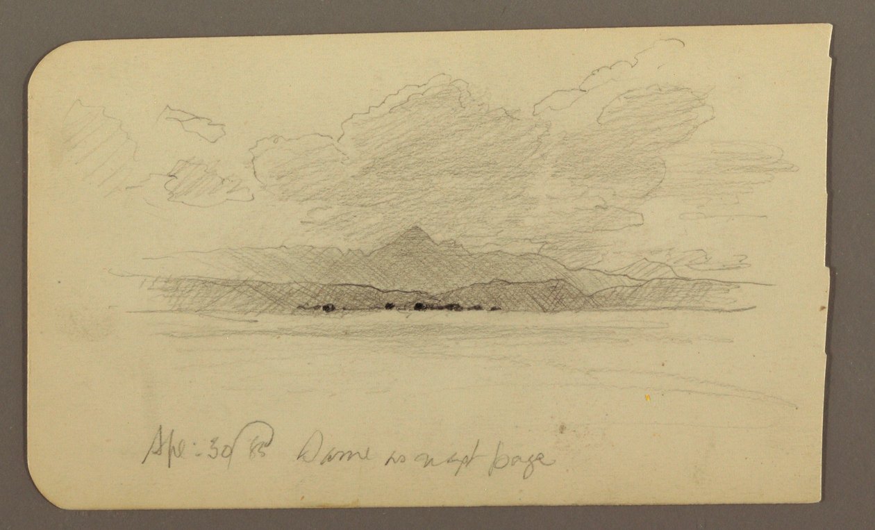 Desenho, Paisagem de montanha, Toluca; Verso: Montanha, Toluca, 20 de abril de 1885 de Frederic Edwin Church