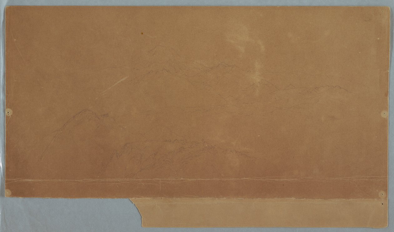 Desenho, Paisagem montanhosa, Equador ou Colômbia, 1853 de Frederic Edwin Church