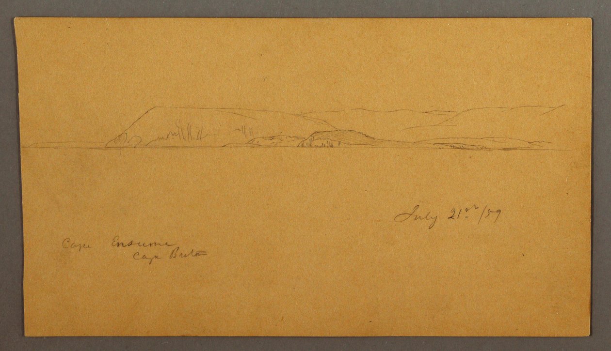 Desenho, Costa montanhosa, 21 de julho de 1859 de Frederic Edwin Church