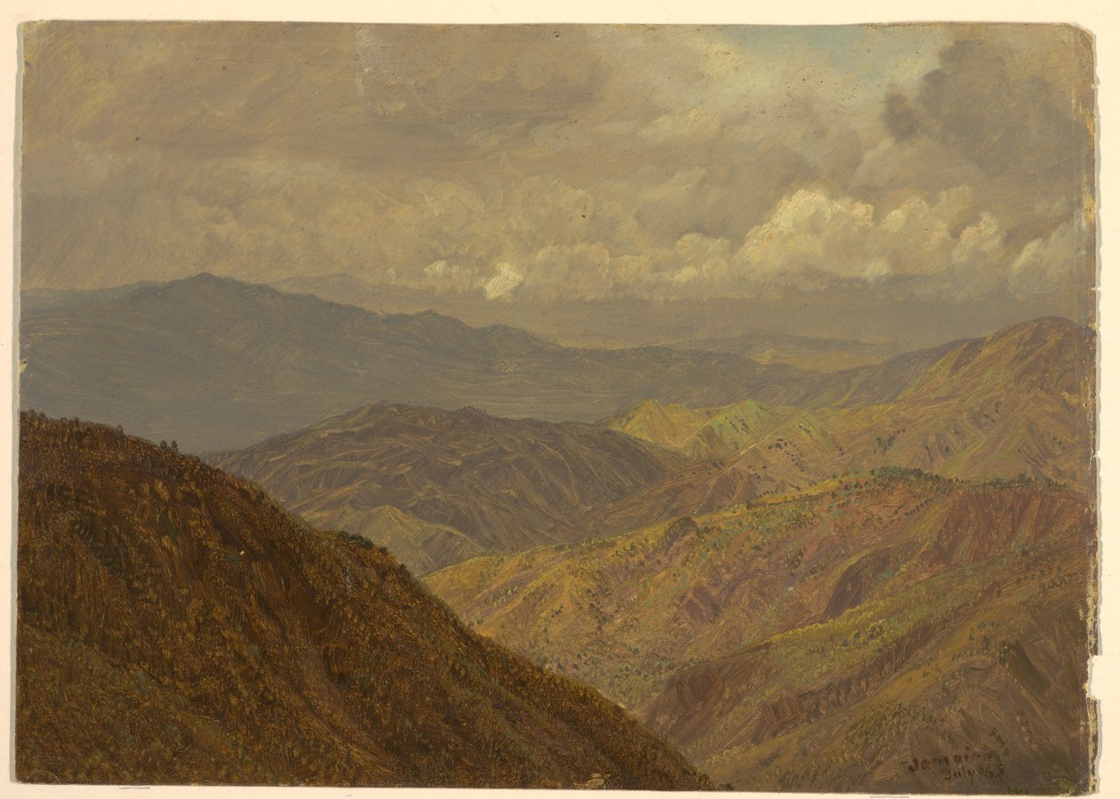 Desenho, Paisagem montanhosa, julho de 1865 de Frederic Edwin Church