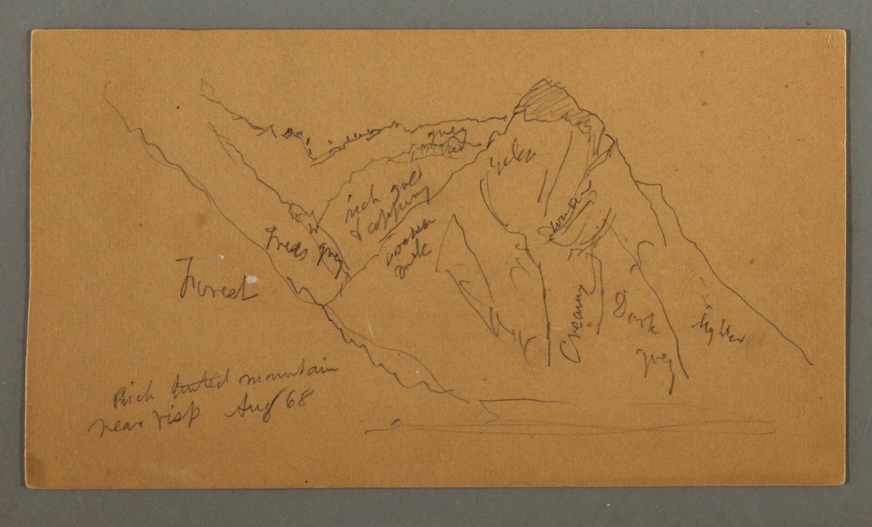 Desenho, Montanhas do Valais, Alpes Peninos, agosto de 1868 de Frederic Edwin Church