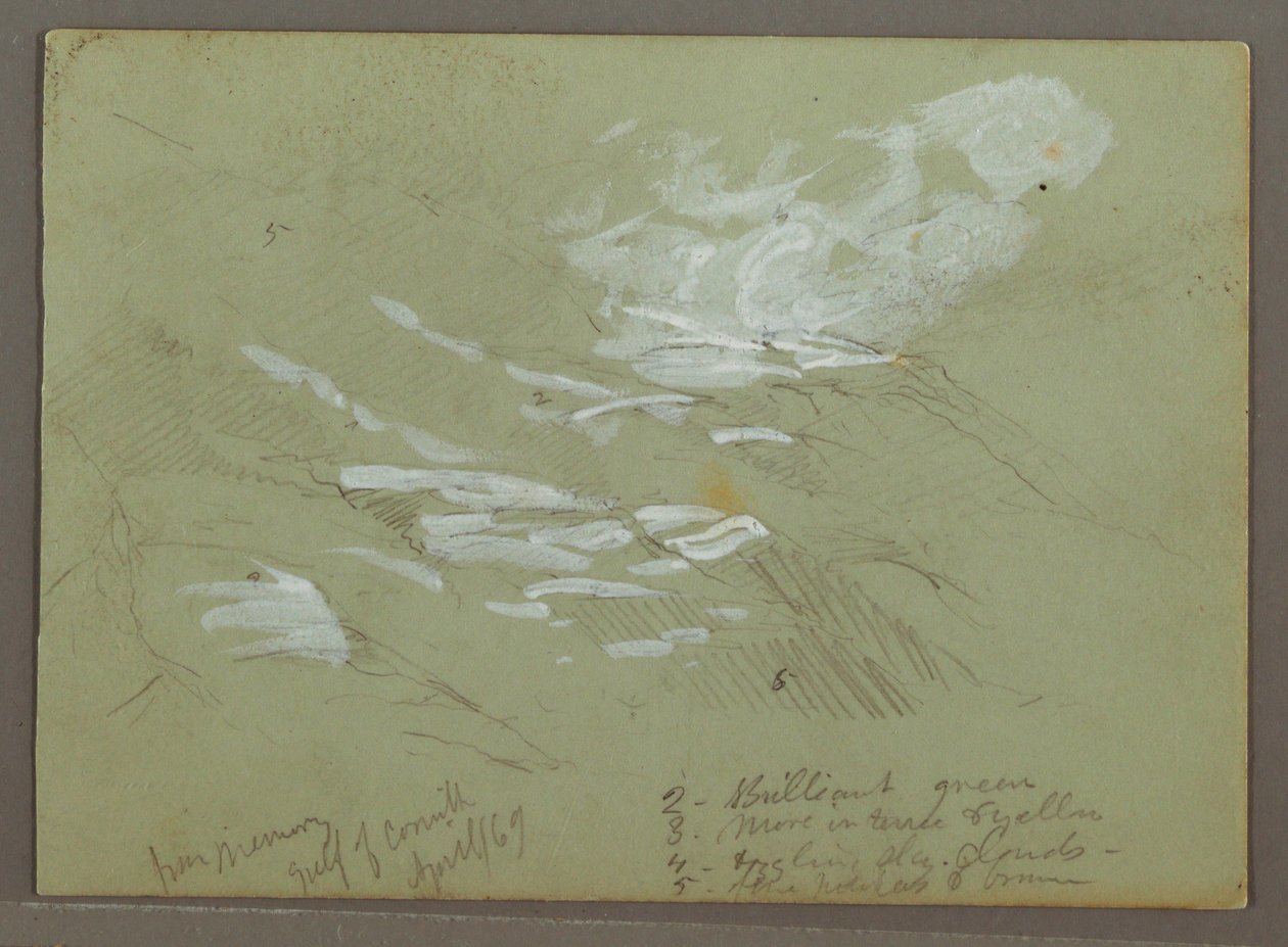 Desenho, Mountainside, abril de 1869 de Frederic Edwin Church