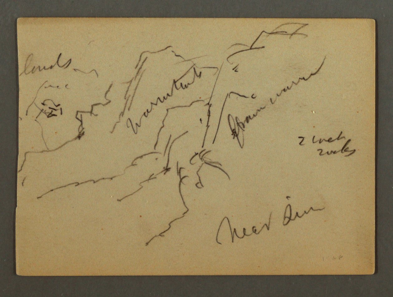 Desenho, encosta da montanha, possivelmente 1868 de Frederic Edwin Church