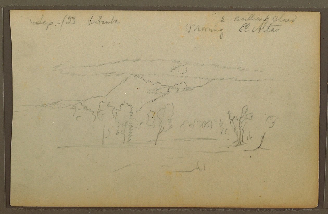 Desenho, Monte Altar, Riobama, Equador, setembro de 1853 de Frederic Edwin Church